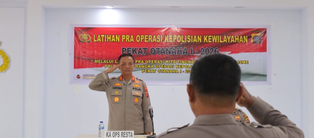 MANTAPKAN KESIAPAN PERSONEL, KAPOLRESTA GORONTALO KOTA BUKA LAT PRA OPS PEKAT OTANAHA I TAHUN 2026