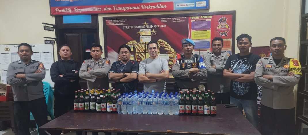 Sikat Peredaran Miras, Polsek Kota Utara Amankan Ratusan Botol Miras dalam Ops Pekat 2026