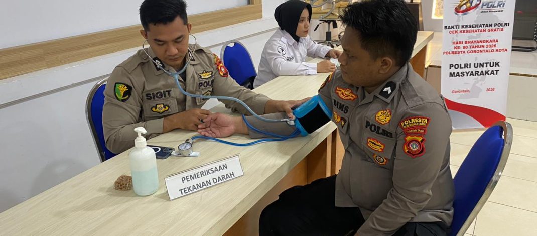 Wujudkan SDM Sehat, Polresta Gorontalo Kota Gelar Cek Kesehatan Gratis untuk Personel dan Masyarakat Umum