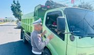 Sat Lantas Polresta Gorontalo Kota Gencarkan Himbauan Keselamatan bagi Pengemudi Angkutan Barang
