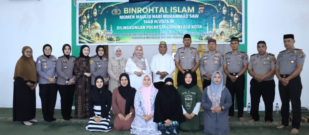 Sambut Maulid Nabi 1448 H, Polresta Gorontalo Kota Gelar Binrohtal Wujudkan Polri Presisi dan Berintegritas