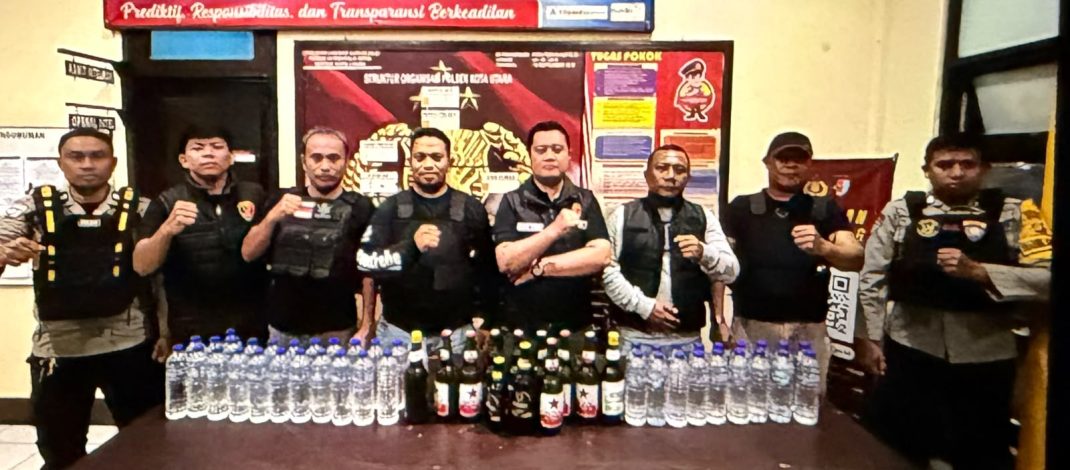 Patroli KRYD Polsek Kota Utara Sita Puluhan Botol Miras Berbagai Jenis dari Dua Lokasi